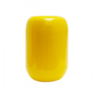 jarrón vidrio amarillo