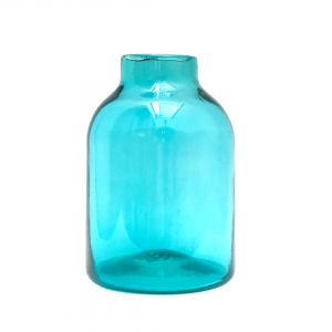 jarrón vidrio soplado azul