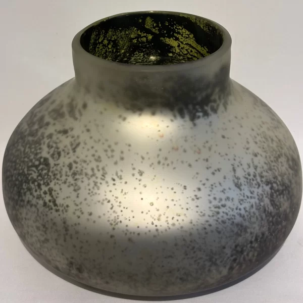 Jarrón de vidrio soplado craquelado