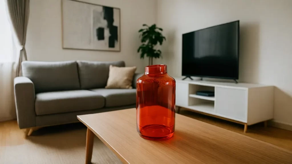 florero vidrio naranja